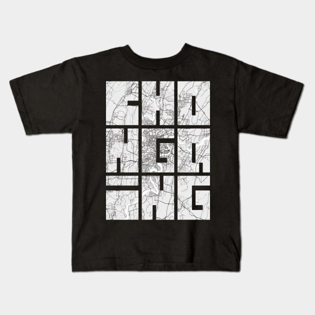 Chongqing, China City Map Typography - Light Kids T-Shirt by deMAP Studio